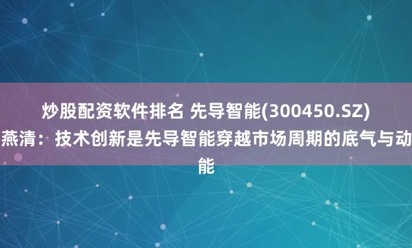炒股配资软件排名 先导智能(300450.SZ)王燕清：技术创新是先导智能穿越市场周期的底气与动能